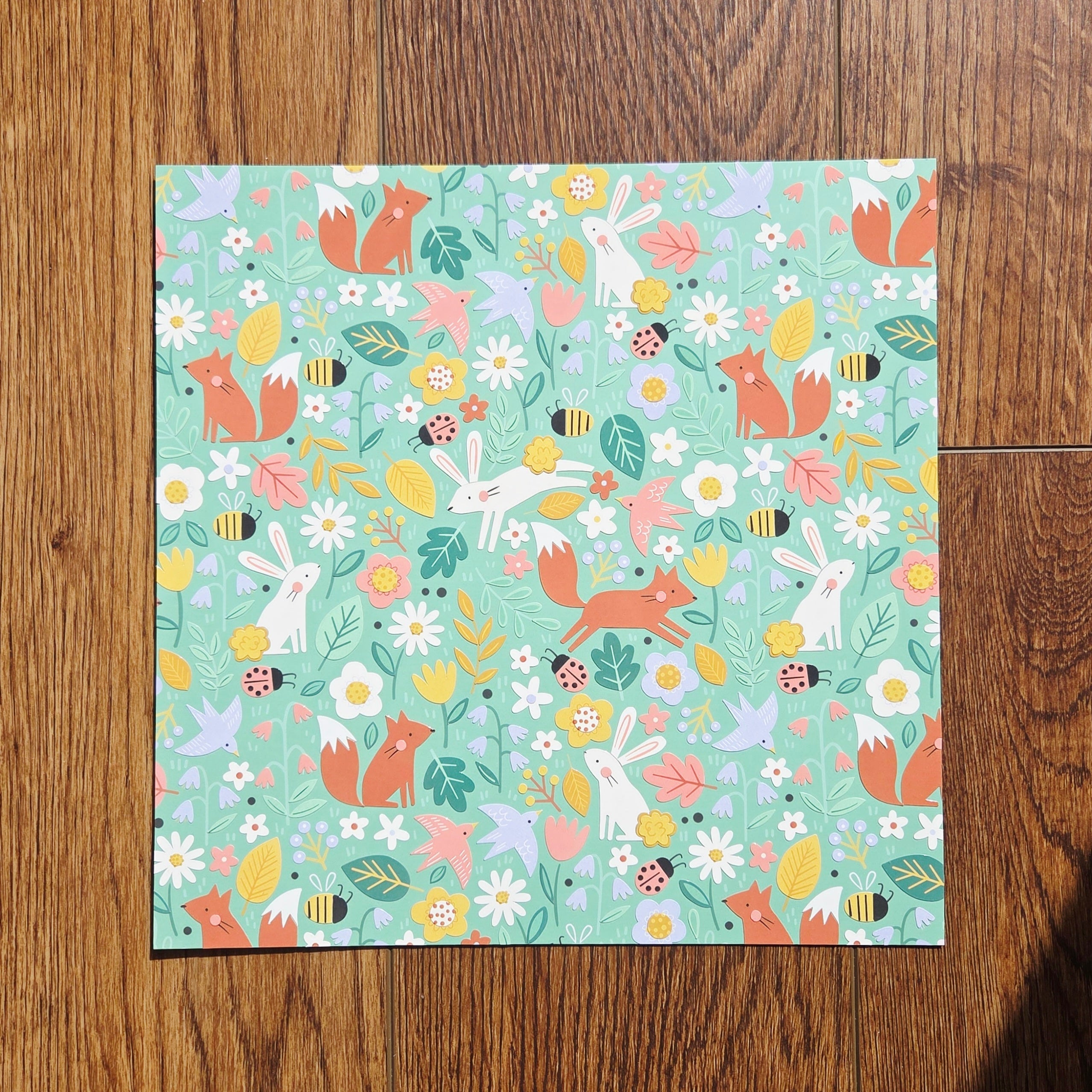 Bunnies and Foxes Floral Canvas
