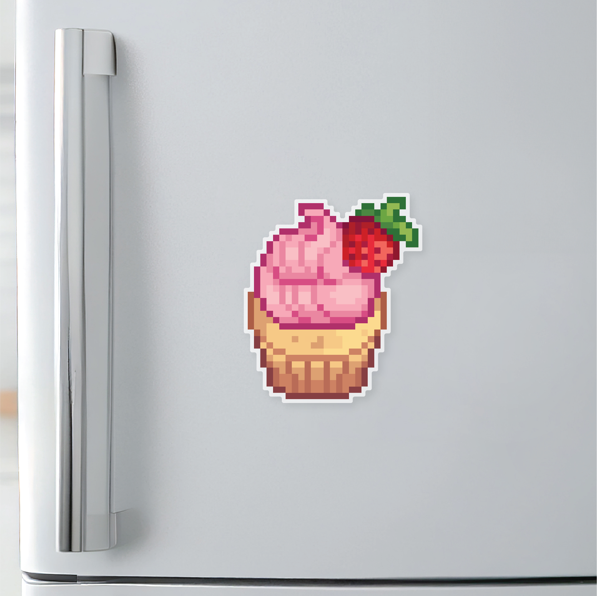 Strawberry Vanilla Cupcake Magnet