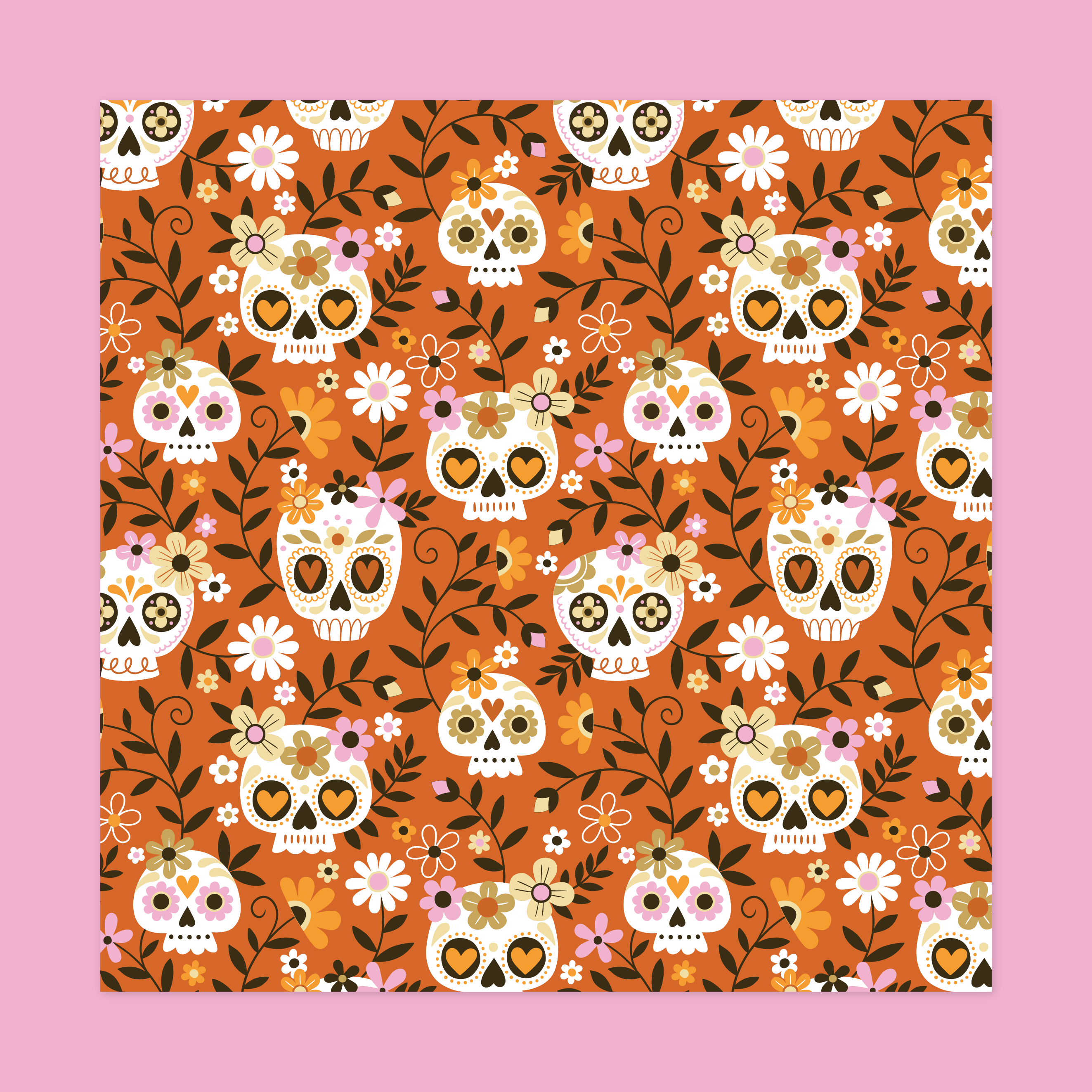 Floral Sugar Skulls Canvas Vector Art Premium Sticker By Number Craft floral-sugar-skulls-canvas-vector-art-premium-sticker-by-number-craft