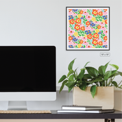 Paper Cut Flower Collage Canvas