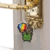 Stardew Valley Junimo and Prismatic Shard Keychain Set