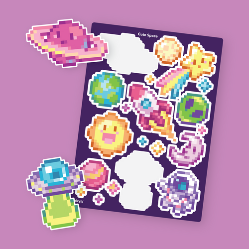 Cute Space Sticker Sheet