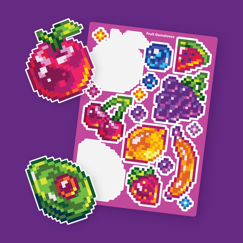 Fruit Gemstones Sticker Sheet