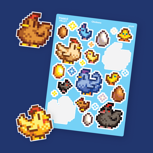 Stardew Valley Chicken Sticker Sheet