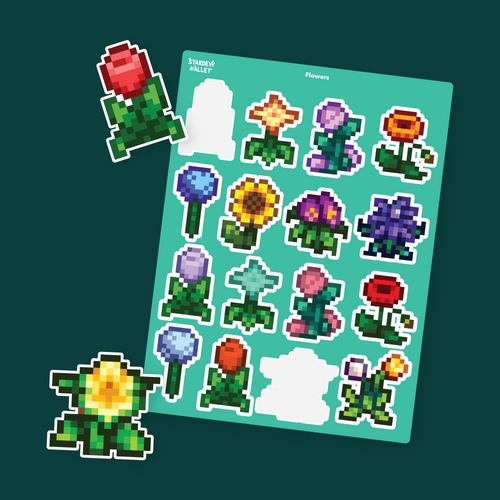 Stardew Valley Flowers Sticker Sheet