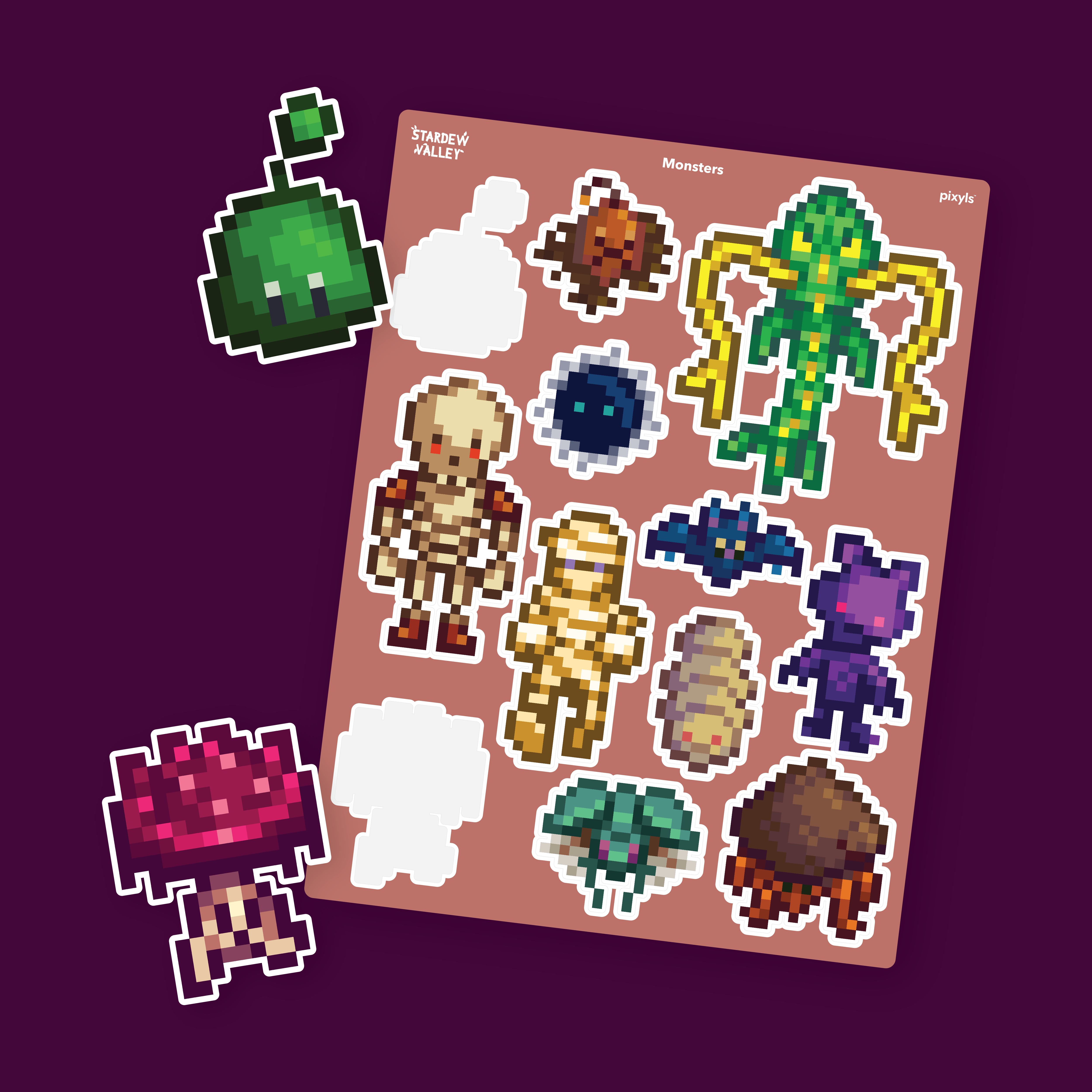 Stardew Valley Monsters Sticker Sheet