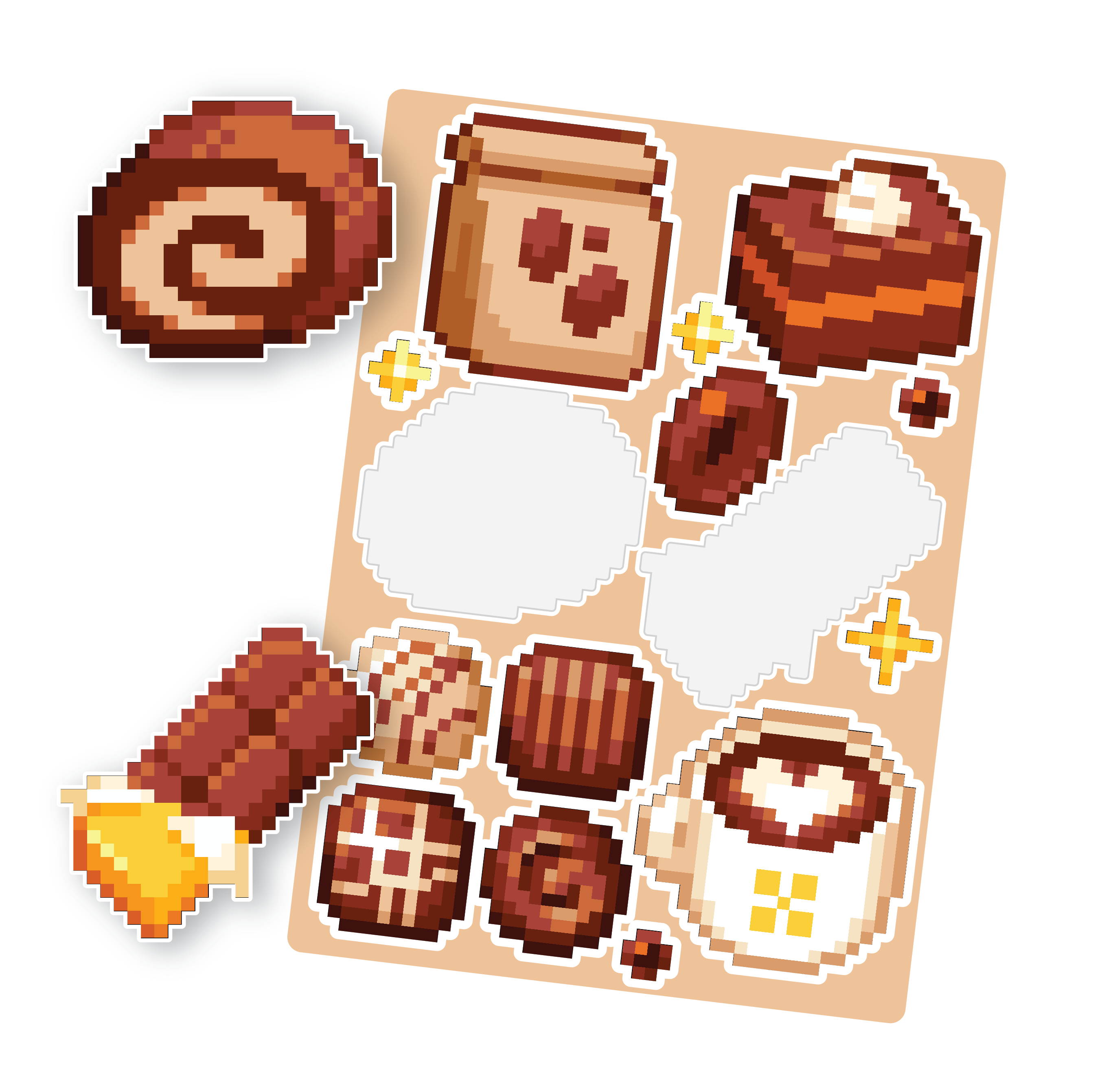 Coffee & Chocolate Sticker Sheet | Pixel Art Sticker by Number Craft ...