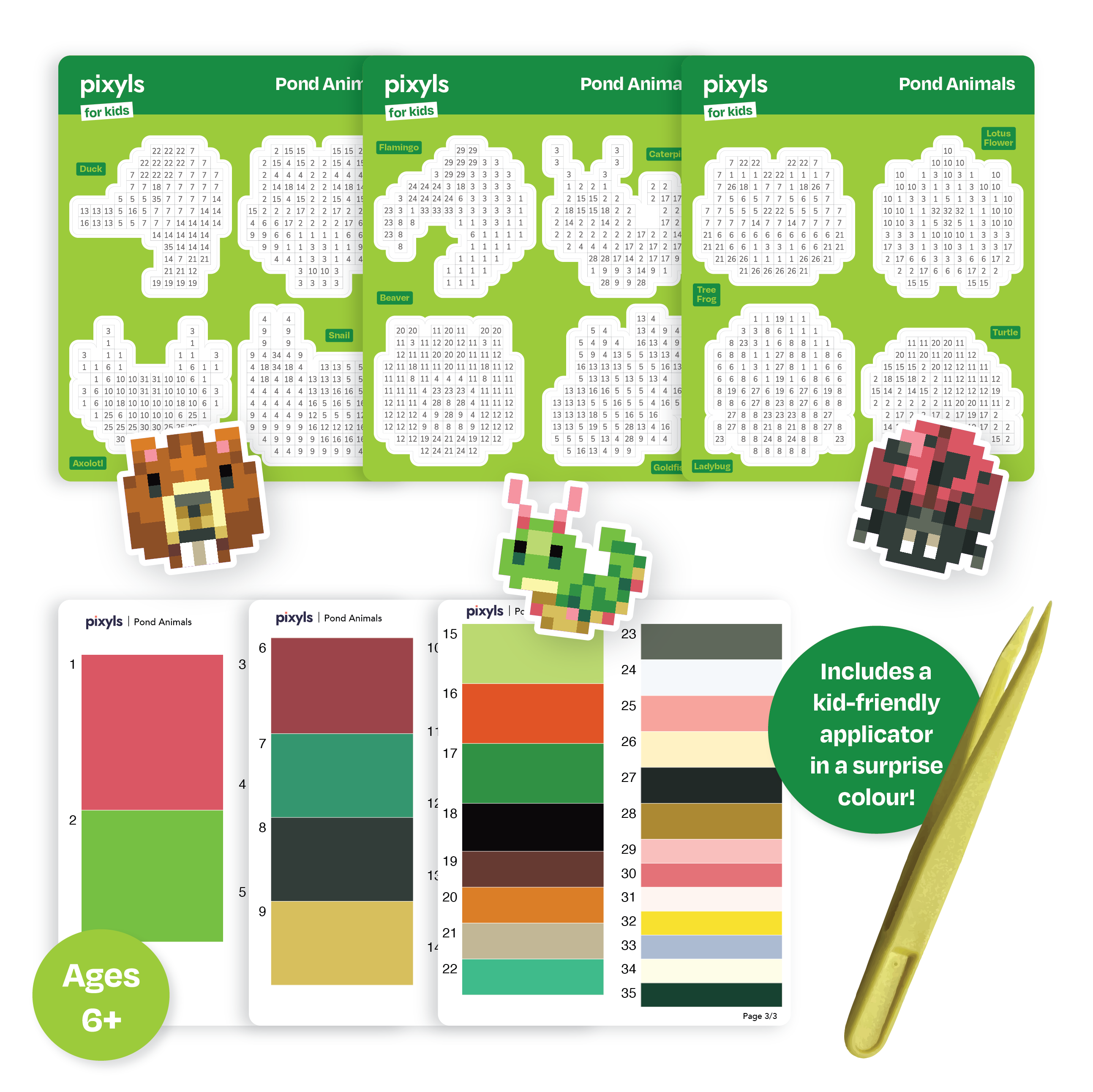 Pond Animals Kids Sticker Sheets