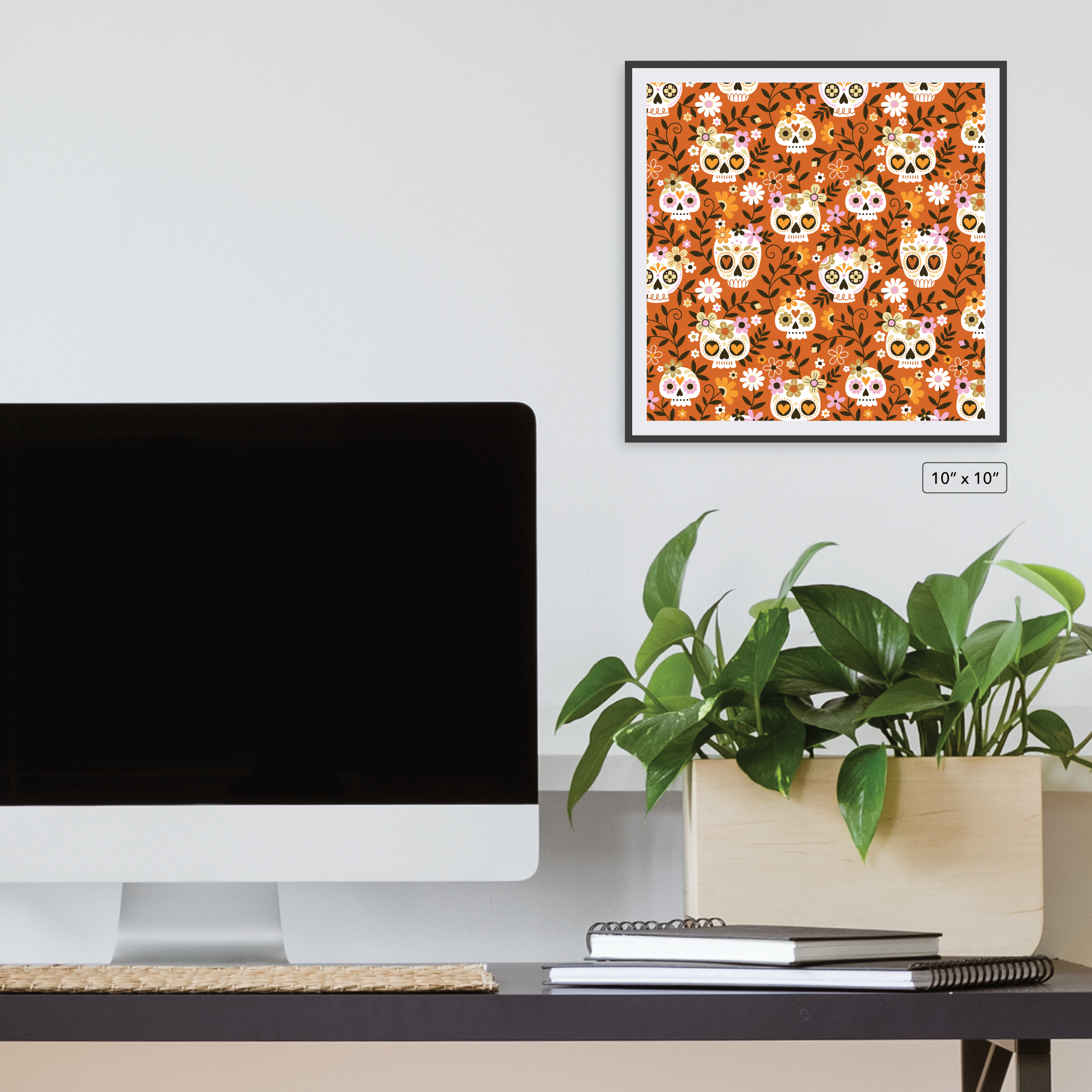 Floral Sugar Skulls Canvas