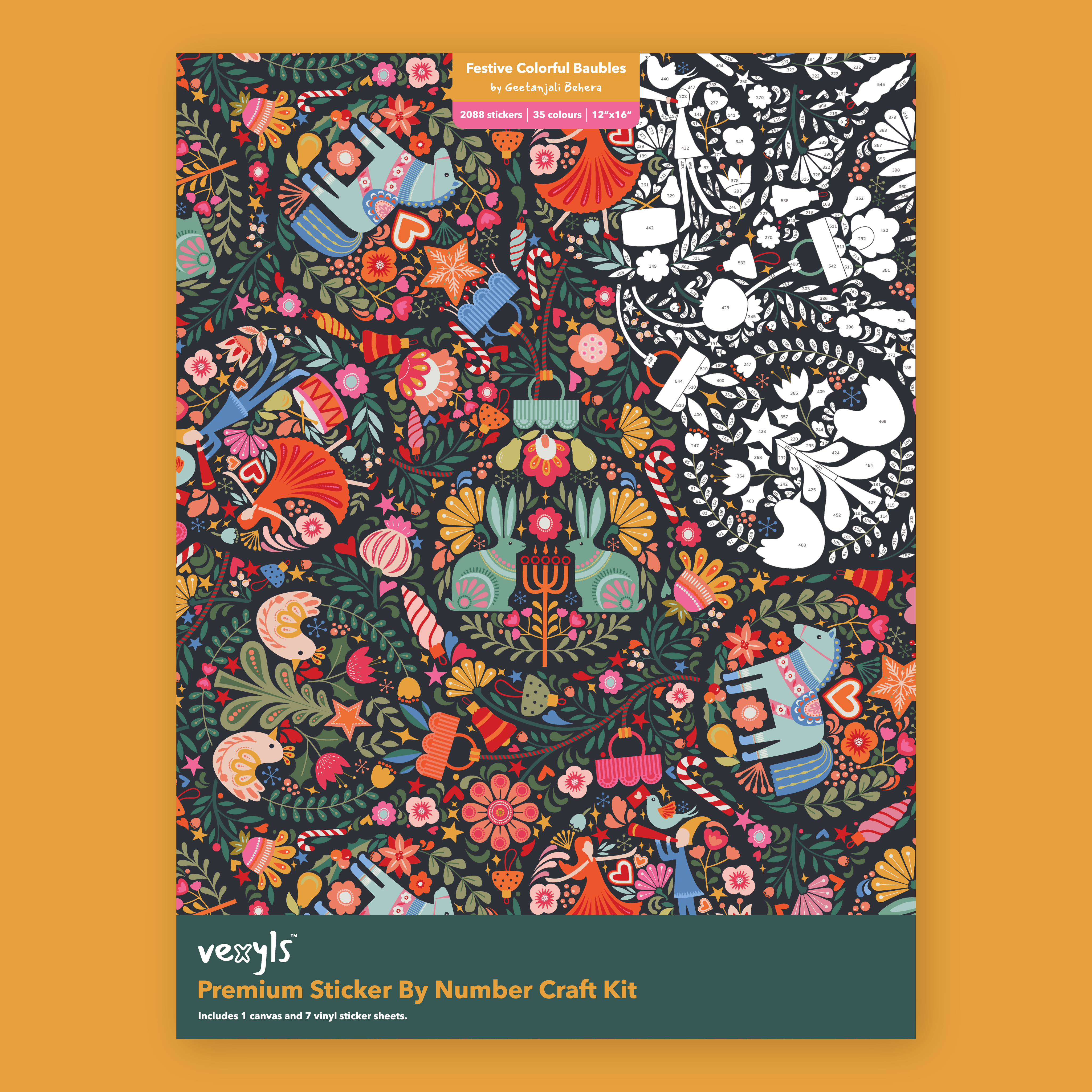 Festive Colorful Baubles Canvas