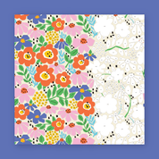 Paper Cut Flower Collage Canvas