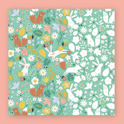 Bunnies and Foxes Floral Canvas