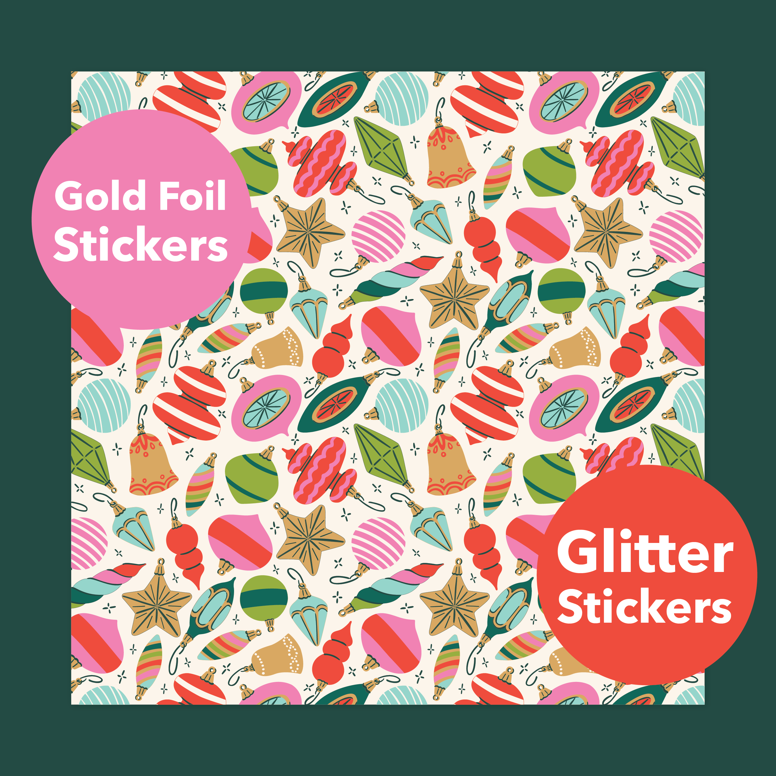 Vintage Christmas Ornaments Canvas