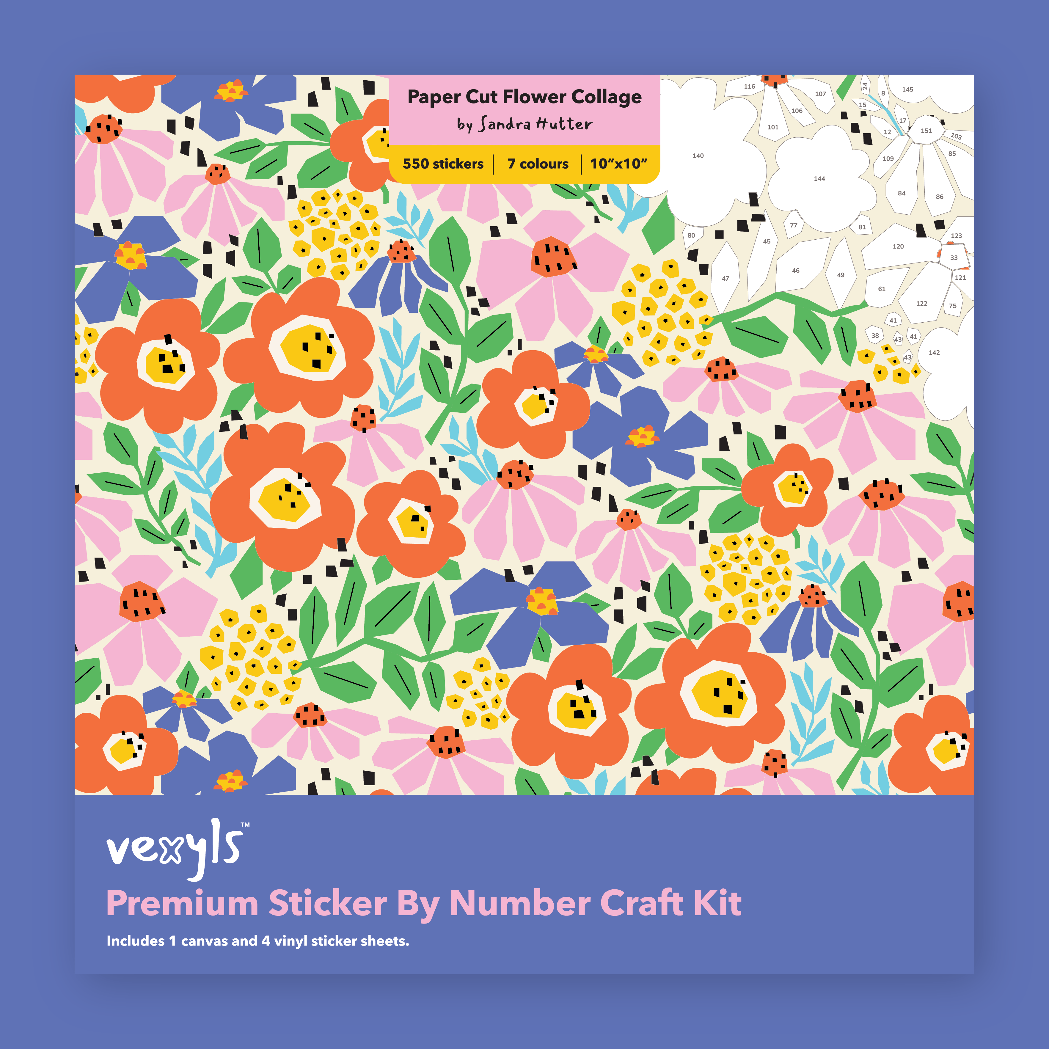 Paper Cut Flower Collage Canvas