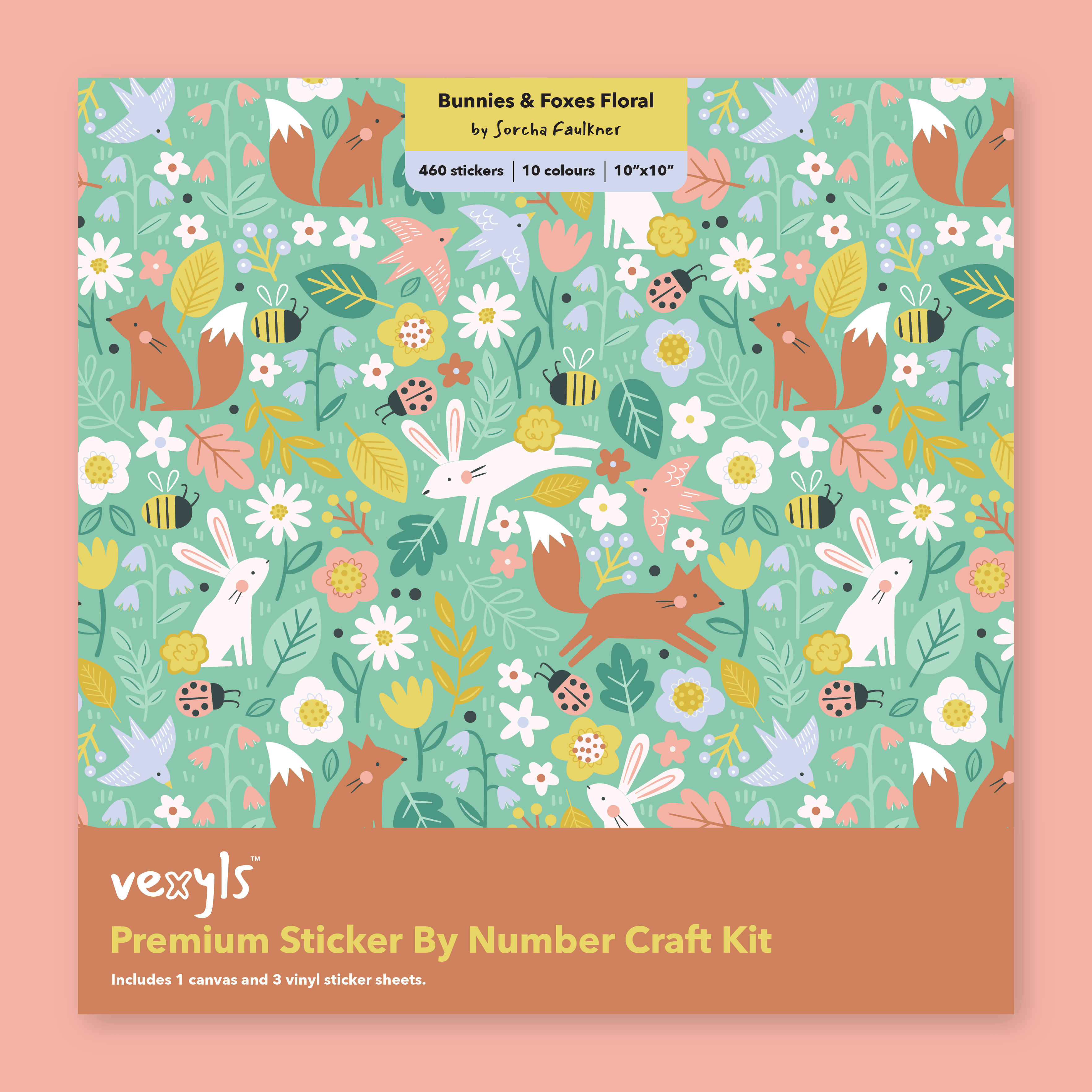 Bunnies and Foxes Floral Canvas