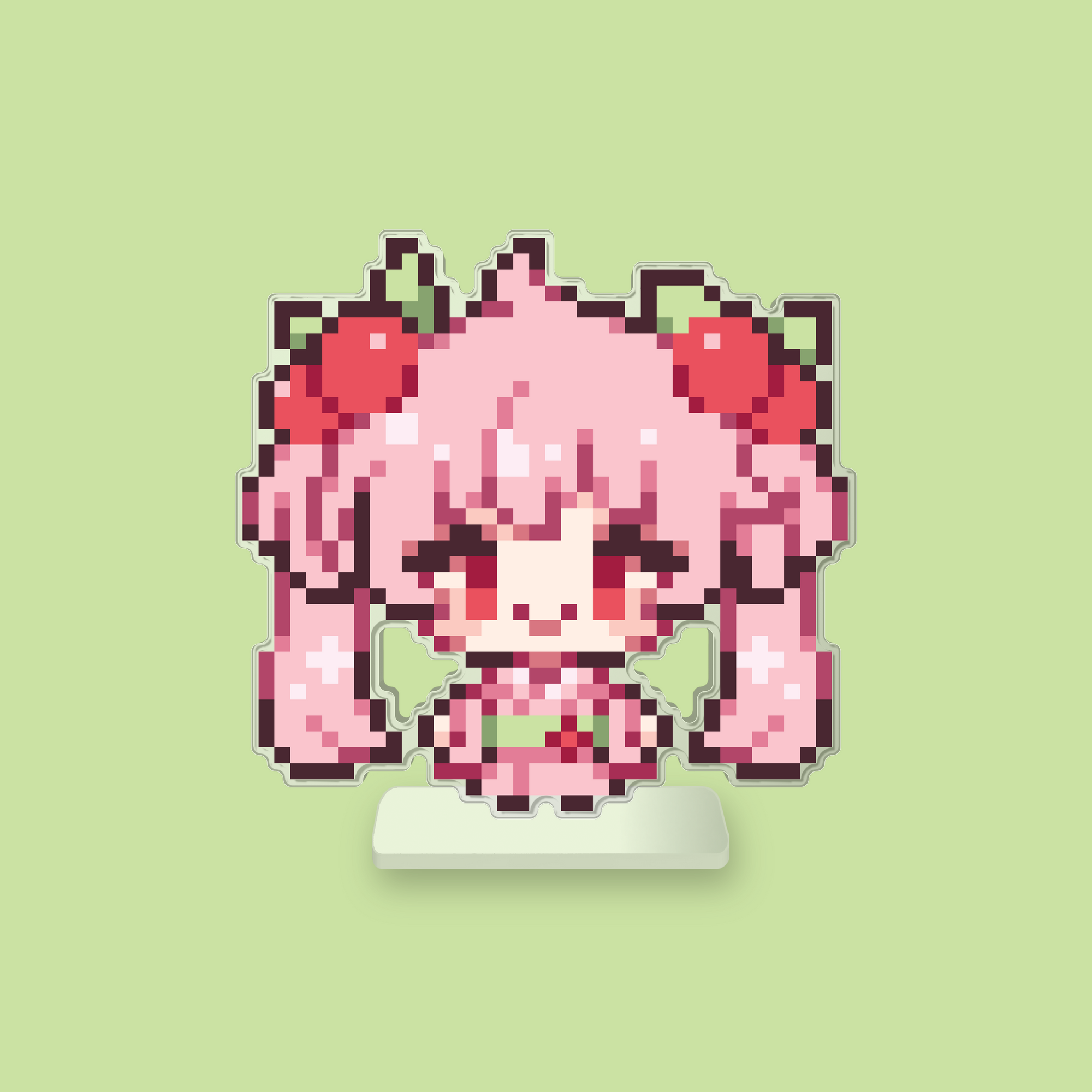 Cherry Blossom Girl Desk Friend | Pixel Art Sticker by Number