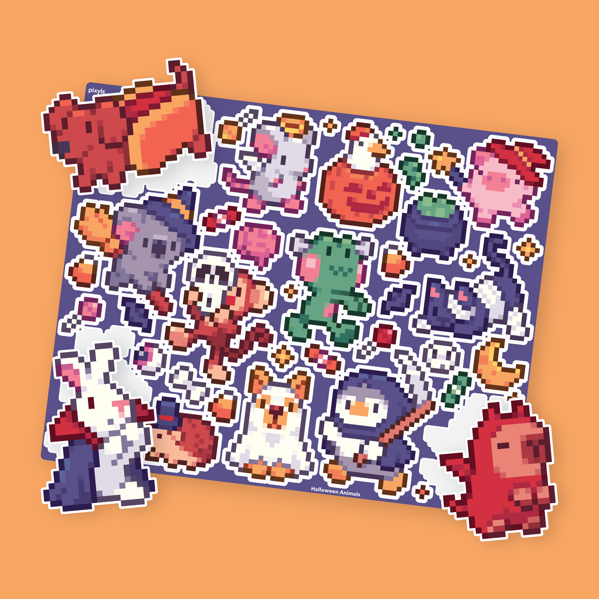 Halloween Animals Sticker Sheet