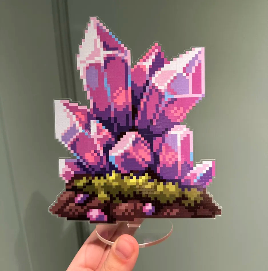 Pink Crystal Acrylic Stand