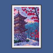 Snow Forest Temple Canvas