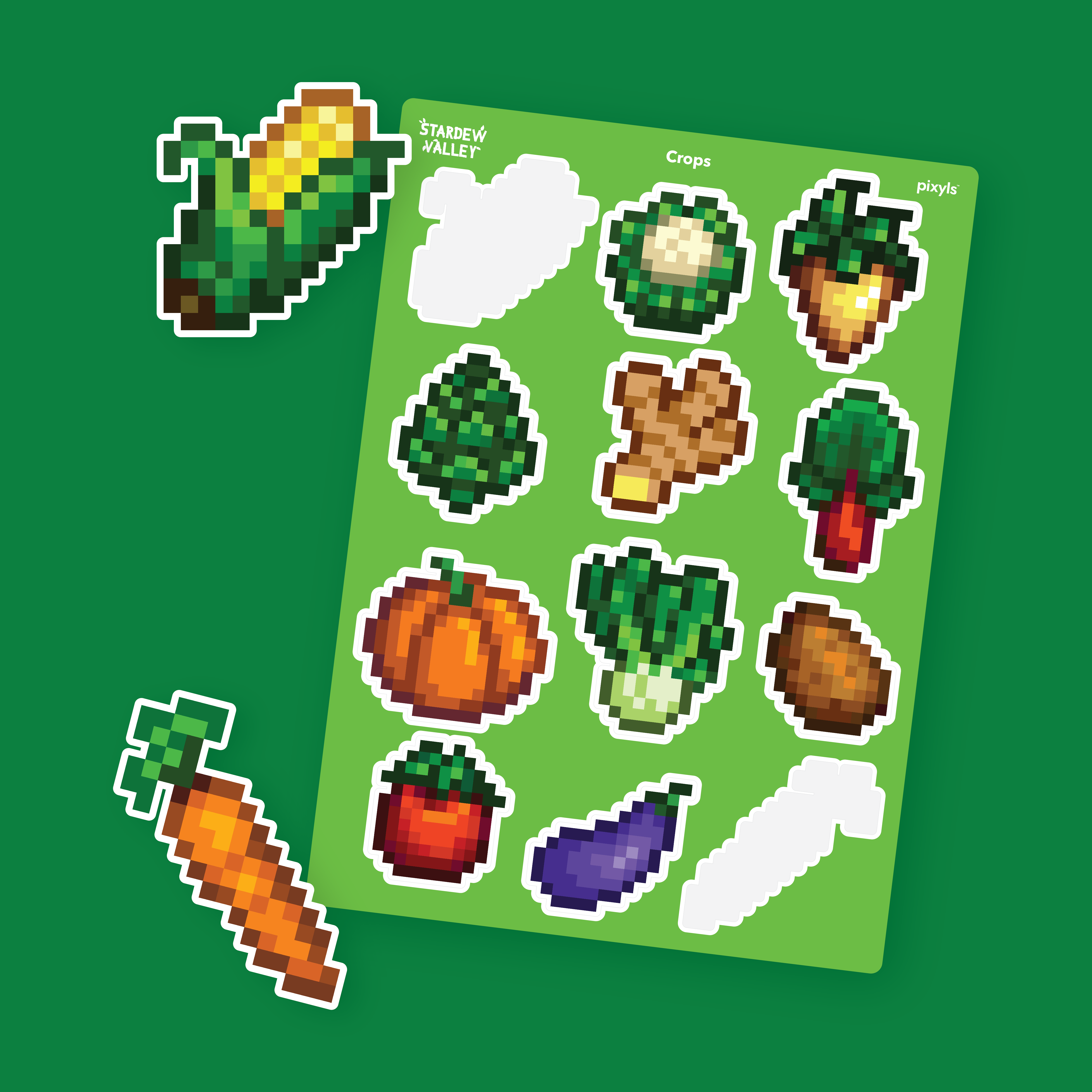 Stardew Valley Crops Sticker Sheet | Pixel Art Sticker by Number Desk ...