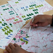 Budgies and Butterflies Canvas