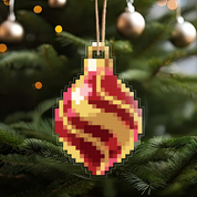 Red & Gold Swirl Ornament