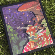Mushroom Fairy Canvas finished and displayed, animated